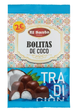 Цукерки El Santo "Bolitas" з кокосовою начинкою в шоколаді, 160 г